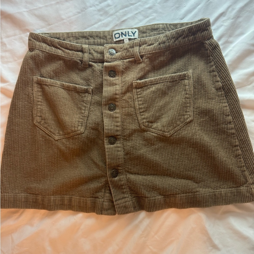 ONLY Corduroy Mini Skirt Brown L